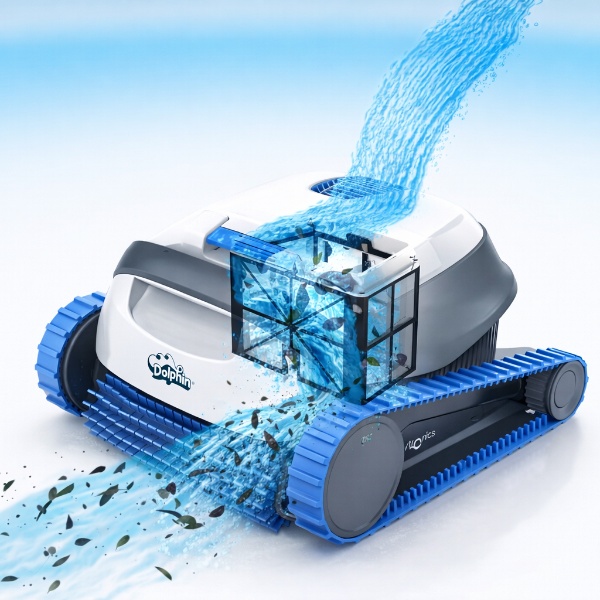 Dolphin S100 : un robot électrique fond et parois pour piscines jusqu'à 10 m