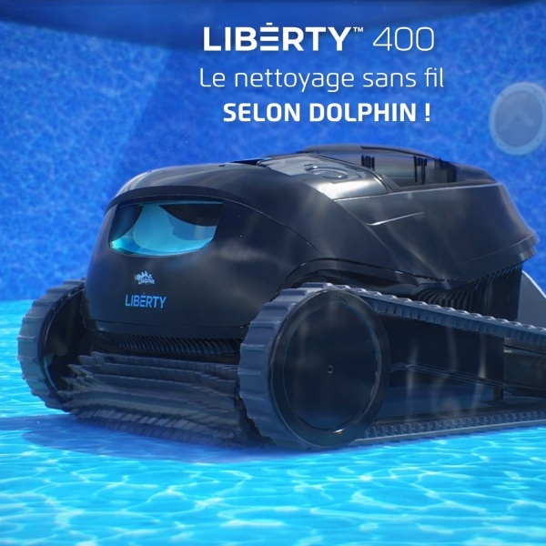 Dolphin LIBERTY 400 : un robot sans fil qui couvre fond, parois et ligne d'eau