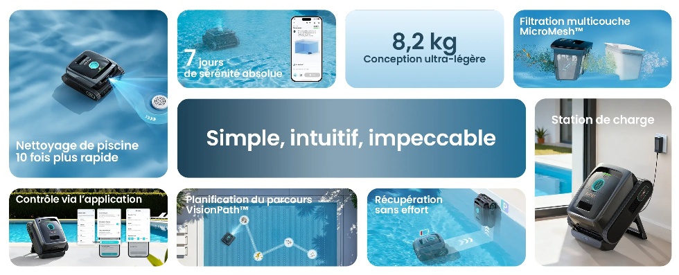 Contenu livré avec le robot piscine Aiper Scuba V3