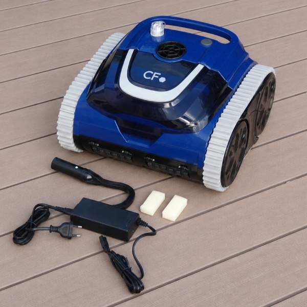 Entretien du robot Aqualux CF400CL : panier filtrant, rinçage et précautions piscine au sel