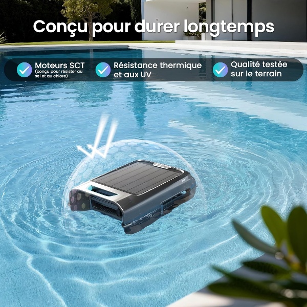 Navigation intelligente, distributeur de chlore et pilotage via l'application Aiper